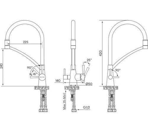 Смеситель Paulmark Siegen Si213111-BG золото/брашированное золото