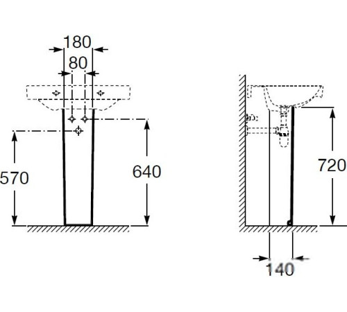 Пьедестал для умывальника Roca Debba 33799000Y