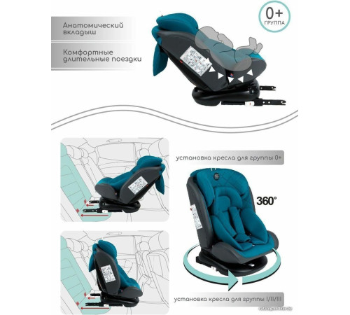 Детское автокресло Amarobaby Brilliant Isofix AMARO-2003-BrBi бирюзовый