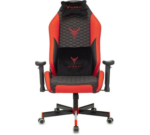 Игровое геймерское кресло Knight Neon черный/красный экокожа