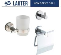 Набор аксессуаров для ванной Lauter 21SH72061 + 21SH72091 + 21SH72101 Chrome, 3 предмета