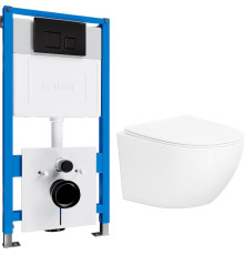 Унитаз подвесной Lauter Sulzdorf с микролифтом и кнопкой смыва 219704F белый/черный