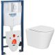 Унитаз подвесной Lauter Longer 2110822 + GROHE Rapid SL 39504000 с кнопкой овальная, хром
