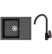 Кухонная мойка Berge BR-5850 + смеситель AM.PM Like F8007122 черный