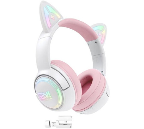 Наушники Onikuma GT838 Cat Ear белый/розовый