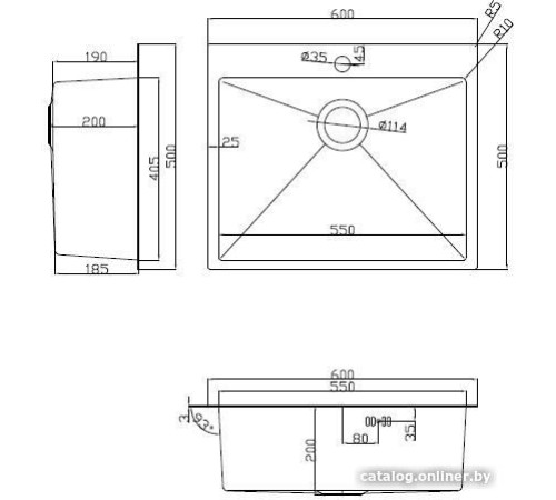 Кухонная мойка ARFEKA ECO AR мойка 600*500, роллер-мат, дозатор Black