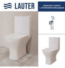 Унитаз напольный Lauter W214 2110214 + гигиенический душ Mild 21LT071CH горизонтальный выпуск
