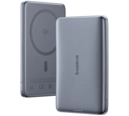 Внешний аккумулятор Baseus PicoGo AM41 Ultra-Slim Qi2 Magnetic Power Bank 10000mAh серый