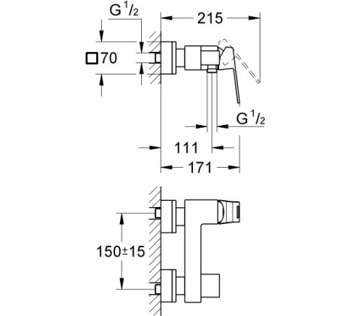 Смеситель  Grohe Eurocube 23145000