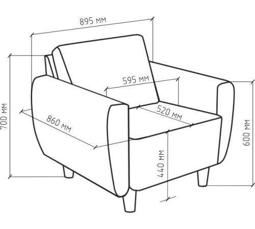 Интерьерное кресло Mio Tesoro Тулисия Twist 19 Grey