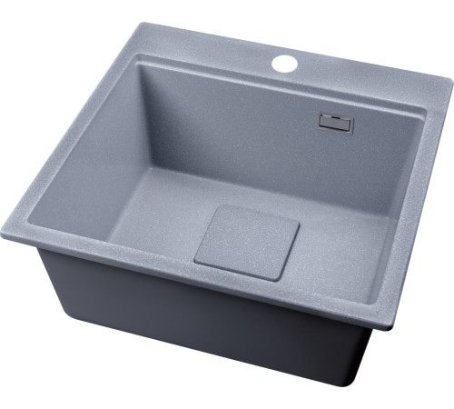 Кухонная мойка Marblan Comfort 50 серебристый, с сифоном