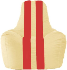 Кресло-мешок Flagman Спортинг С1.1-145 светло-бежевый/красный