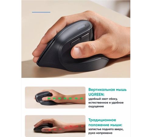 Вертикальная мышь Ugreen M571 55916 черный