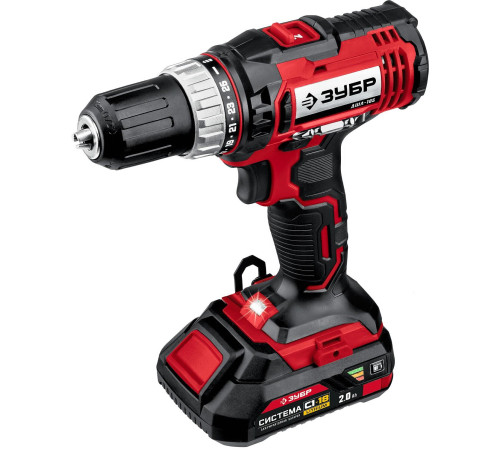 Дрель-шуруповерт Зубр Мастер ДШЛ-185-22 с 2-мя АКБ, кейс