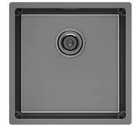 Кухонная мойка Paulmark Lassan 44 UNI LA44-GM черный/вороненая сталь