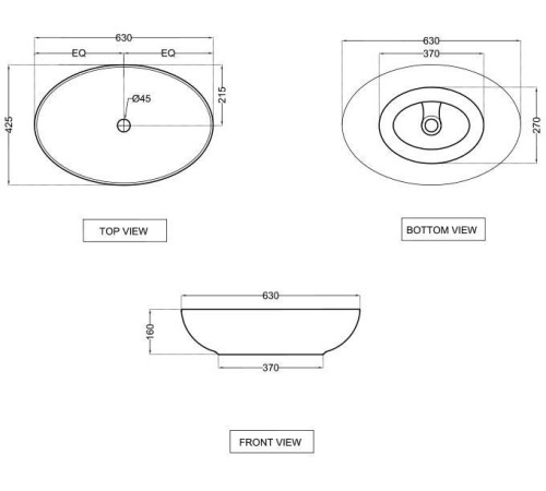 Умывальник Jaquar JDS-WHT-25901