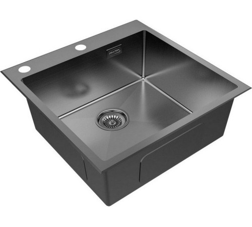 Кухонная мойка Paulmark Kroner-Edge 51 PM775151-GM черный/вороненая сталь