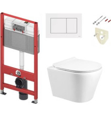 Унитаз подвесной Grado GD-W201T + TECE Kit 9400413 с кнопкой смыва