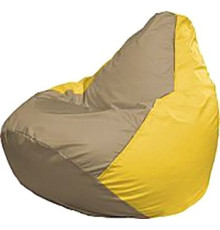 Кресло-мешок Flagman Груша Мега Super Г5.1-95 тёмно-бежевый/жёлтый