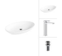 Умывальник Lauter 21571 + Cascade 21СК0655C с донным клапаном 21190CH хром