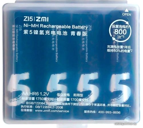 Аккумулятор ZMI ZI5 AA 1700mAh 4 шт. AA512 Black
