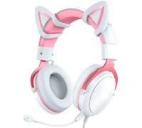 Наушники Onikuma X10 белый/розовый, с ушками