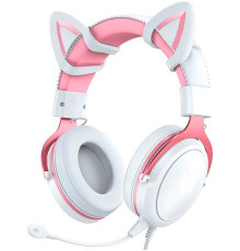 Наушники Onikuma X10 белый/розовый, с ушками