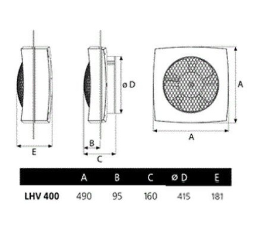 Осевой вентилятор CATA LHV 400