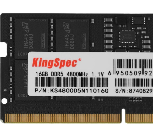 Оперативная память KingSpec 16ГБ DDR5 SODIMM 4800 МГц KS4800D5N11016G