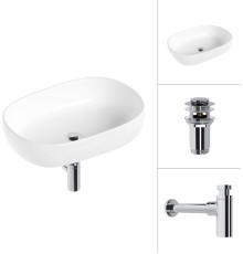 Умывальник Lauter 21836 + клапан 21190CH + сифон 21635CH хром