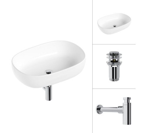 Умывальник Lauter 21836 + клапан 21190CH + сифон 21635CH хром