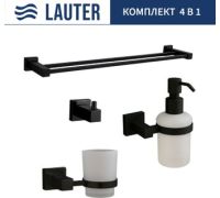 Набор аксессуаров для ванной Lauter 21SH6062 + 21SH6172 + 21SH6092 + 21SH6022 Matt Black, 4 предмета