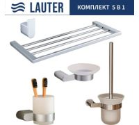 Набор аксессуаров для ванной Lauter 21SH1061 + 21SH1051 + 21SH1091 + 21SH1151 + 21SH1111 Chrome, 5 предметов