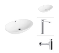 Умывальник Lauter 21709 + Moon 21СK81691C с сифоном 21635CH хром