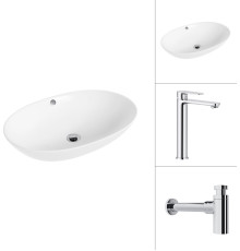 Умывальник Lauter 21709 + Moon 21СK81691C с сифоном 21635CH хром