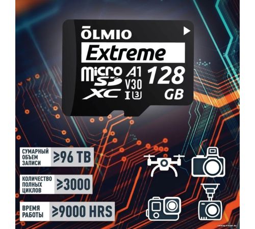 Карта памяти Olmio microSDXC 64GB Extreme UHS-I U3
