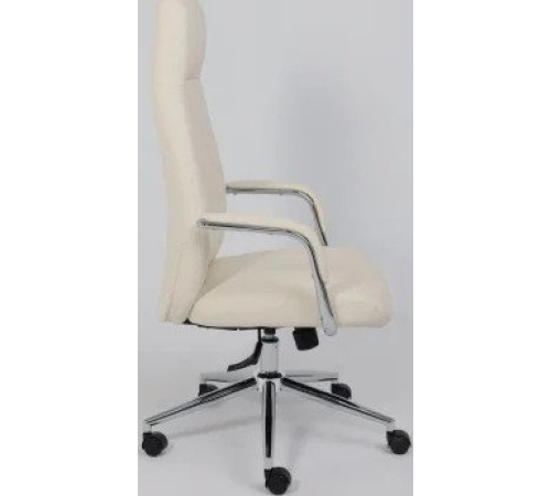 Офисное кресло AksHome Elema кремовая экокожа/хромированный металл