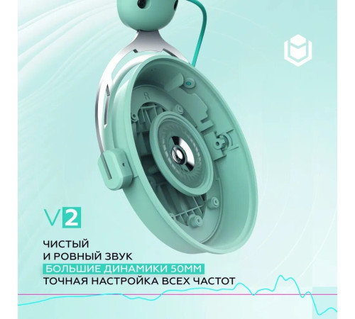 Наушники IO by Red Square Graphite v2 бирюзовый/белый