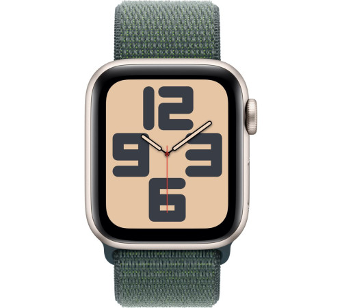 Умные часы Apple Watch SE 2 40 мм алюминиевый корпус, звездный свет/зеленый, нейлоновый ремешок