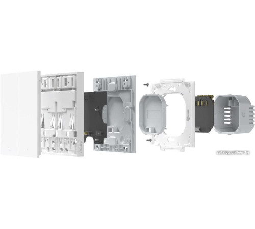 Выключатель Aqara Smart Wall Switch H1 двухклавишный без нейтрали серый