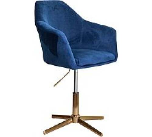 Стул с подлокотниками AksHome Dubai синий велюр/золото