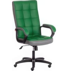 Офисное кресло TetChair Trendy кожзам/ткань, зеленый/серый