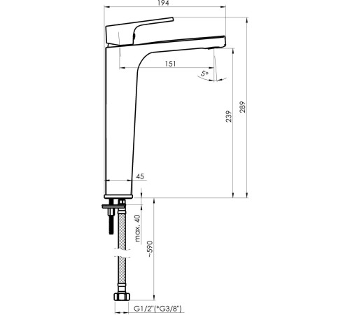 Смеситель Rubineta Modena-18/D BK/RG MDD00638
