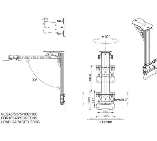 Кронштейн для телевизора Onkron CR1S