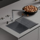 Кухонная мойка Roxen Uno 560210-44B 440*440 PVD графит под столешницу с ролл-матом и дозатором