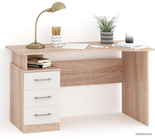 Стол Imperial Гарвард 3ящ ПР 130 дуб сонома/белый