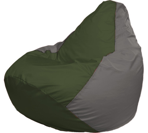 Кресло-мешок Flagman Груша Г2.1-53 тёмно-оливковый/серый
