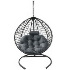 Подвесное кресло Craftmebel Кокон Капля Премиум серый/графит