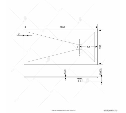 Душевой поддон RGW ST-0127G 16152712-02 70x120