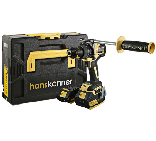 Ударная дрель-шуруповерт Hanskonner HCD18165BLI с 2-мя АКБ, кейс